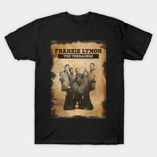 Vintage Old Paper 80s Style Frankie Lymon and The Teenagers T-Shirt